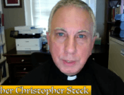 screenshot from PETA interview with Father Christopher Steck